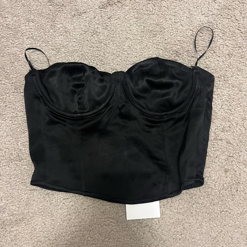 NTW Zara crop silk bustier top